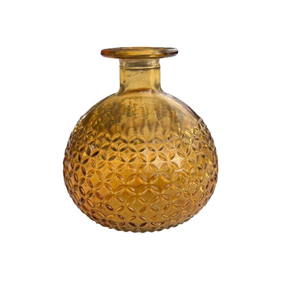 The Way Up Upcycled Home Beveled Glass Yellow Bud Vase